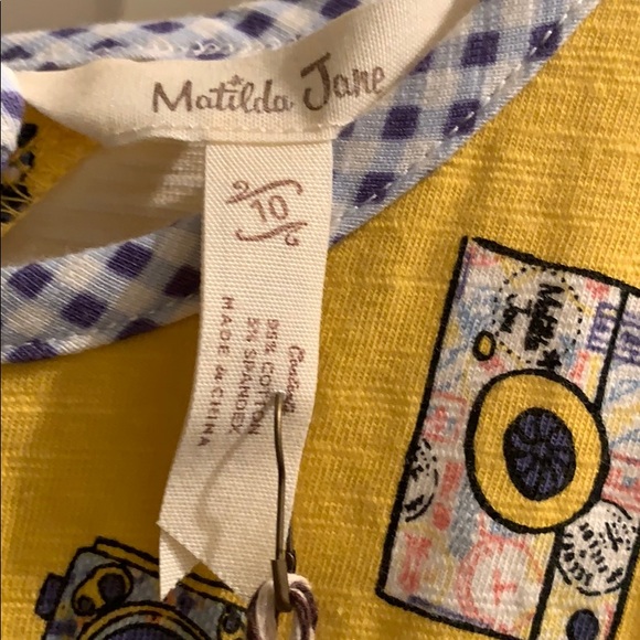 Matilda Jane yellow cotton romper girls size 10NWT - Picture 3 of 4